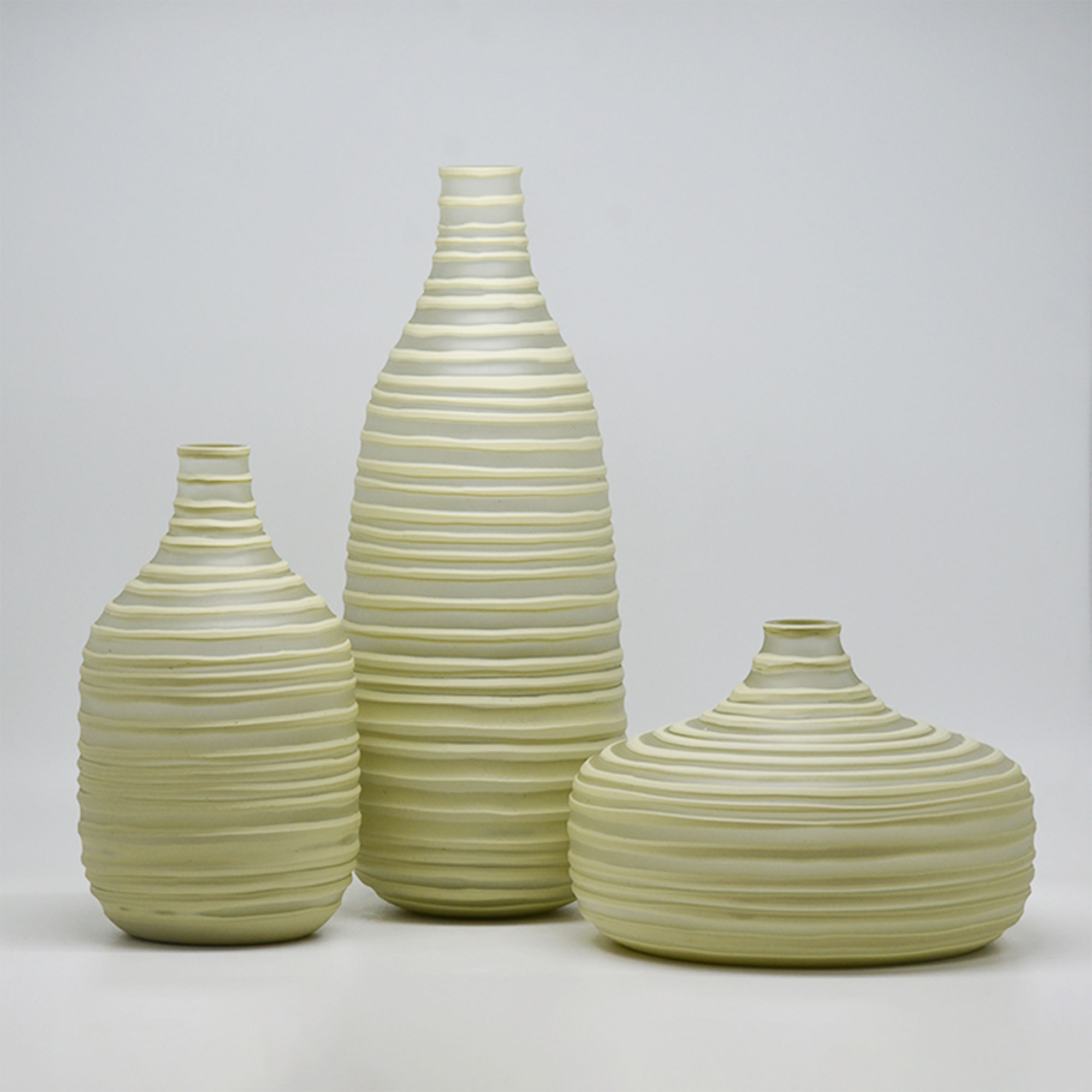 Beige Carved Glass Vase